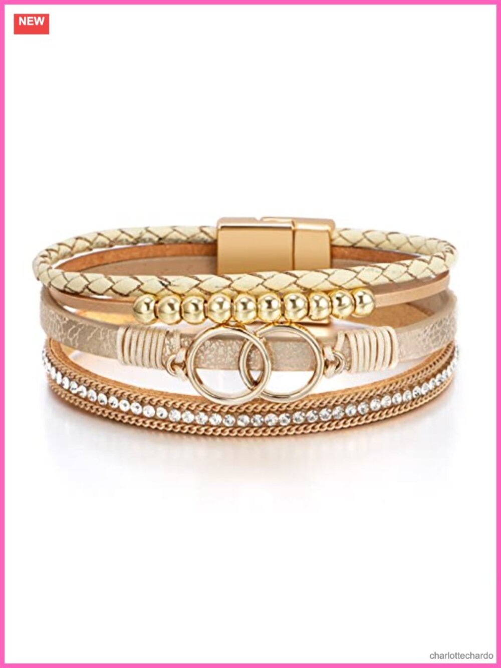 Handmade Leather Wrap Bracelet Women Boho Layered Cuff Jewelry